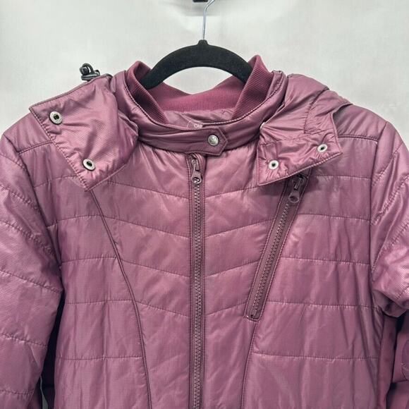 Oiselle Katron Insulated Jacket Size XS Full Zip Burgundy Hooded Outdoor Running - Picture 6 of 11
